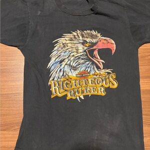 Vintage Harley-Davidson Black Tee with Eagle Graphic